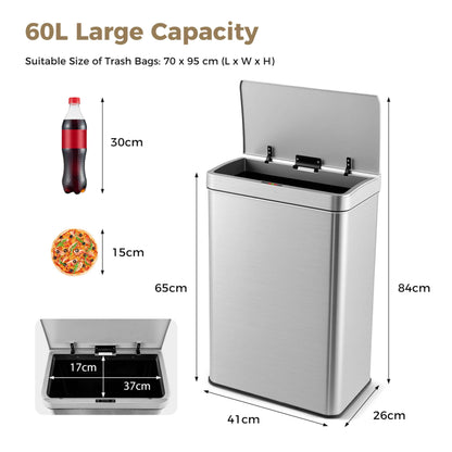 53/60L Automatic Trash Can with Lid
