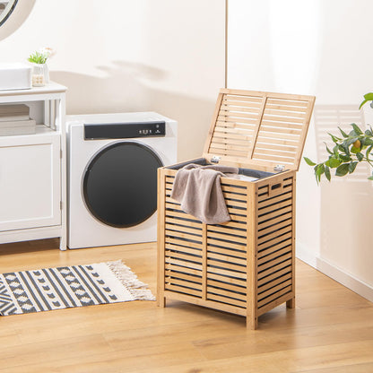 80L Laundry Hamper with Removable Liner Bag
