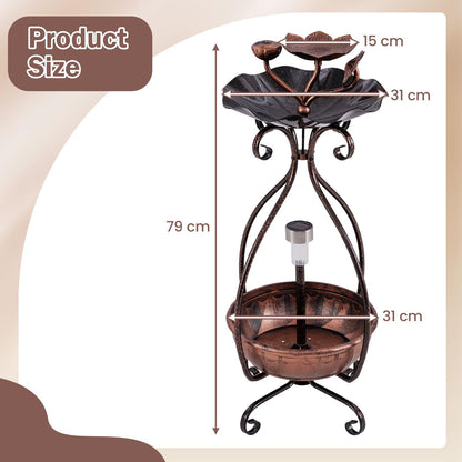 Outdoor Bird Feeder and Bath with Solar Light