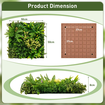 2 Pack Square Framed Artificial Foliage Wall Art for Balcony Home