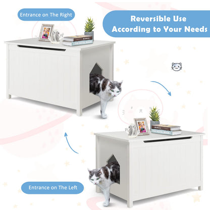 Wooden Cat Litter Box Enclosure with Top Opening