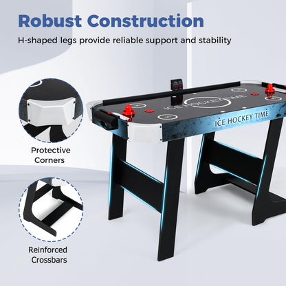 144 CM Foldable Air Hockey Table with 2 Pucks for Kids and Adults