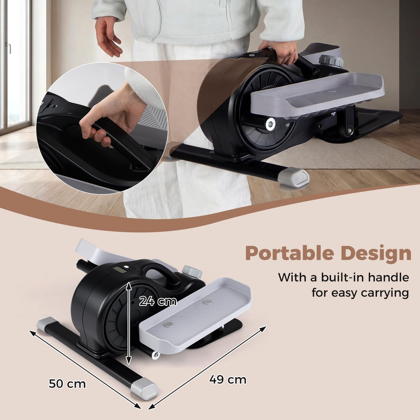 Under Desk Elliptical Machine, Mini Elliptical Cross Trainer
