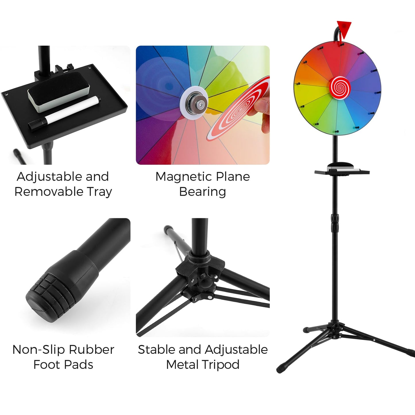 40 cm Prize Wheel with Folding Tripod Floor Stand