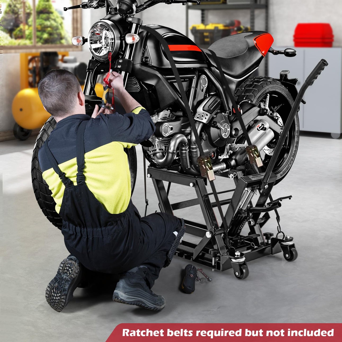 680 kg Motorcycle Hydraulic Lift with 3 Level Height Adjustable Platform