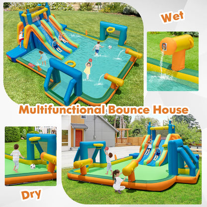 Inflatable Outdoor Water Park for Kids with Climbing Wall