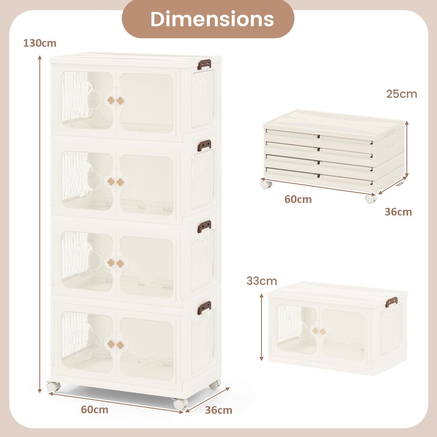 Stackable Storage Containers with Wheels and Lit