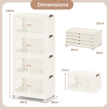 Stackable Storage Containers with Wheels and Lit