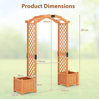 GiantexUK Wooden Garden Arch with Planter Boxes