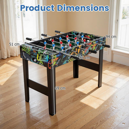 3ft Football Table, 2-in-1 Foosball Game Table with Detachable Legs & 2 Balls