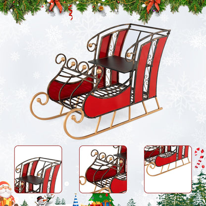 Christmas Santa Sleigh with 2-Tier Storage Shelf