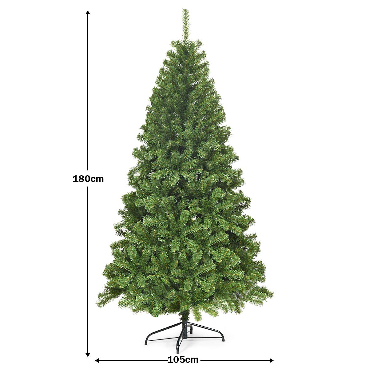 6FT Artificial Christmas Tree with 928 Branch Tips and Metal Stand
