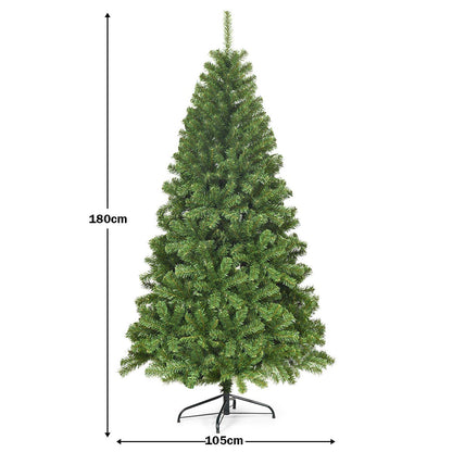 6FT Artificial Christmas Tree with 928 Branch Tips and Metal Stand
