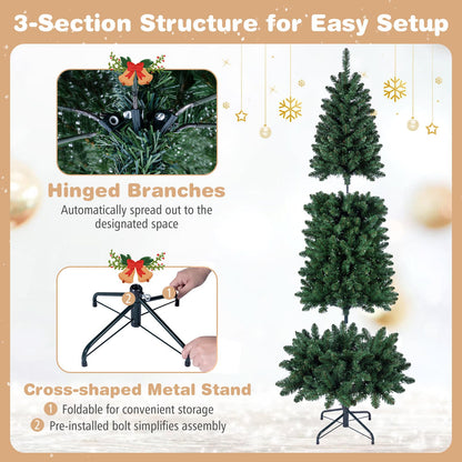 6FT Pre-Lit Christmas Tree with RGB LED Lights