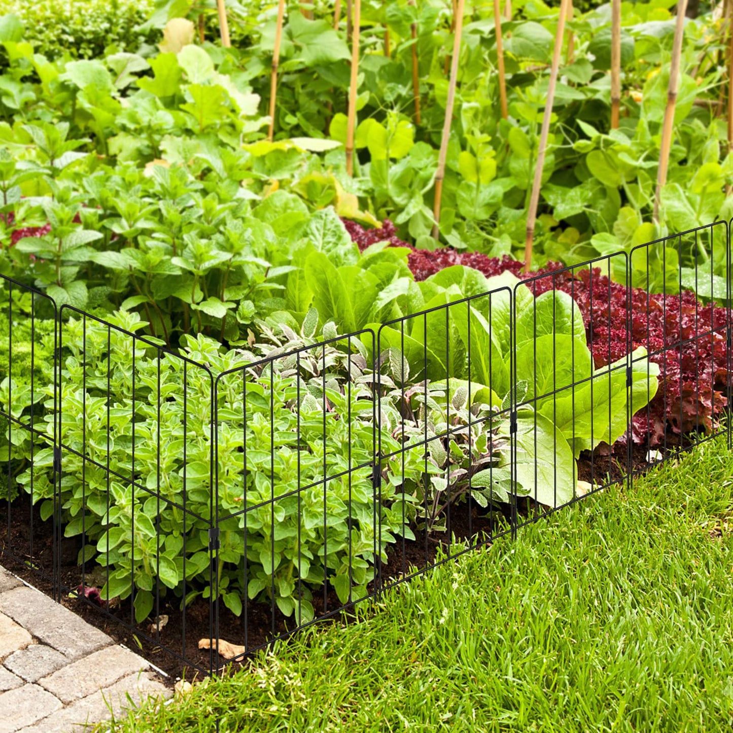 GiantexUK Decorative Garden Fence 51in x 14ft/24in x 13ft Foldable Rustproof Metal Wire Fencing