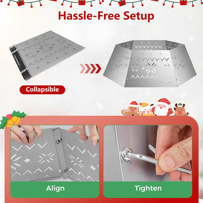 71cm Silver Metal Christmas Tree Collar