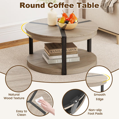 2-Tier 88cm Rubber Wood Cocktail Center Accent Tea End Sofa Side Table