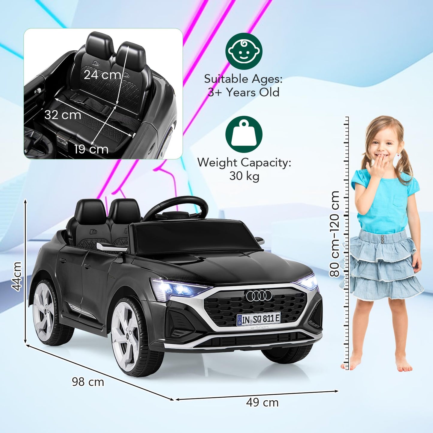 12V Electric Kids Ride on Car for Boys Girls