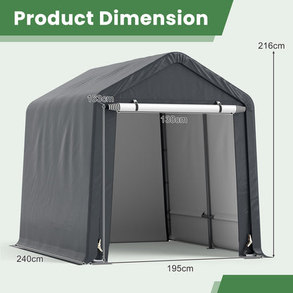Outdoor Portable Storage Shelter with Roll up Zipper Door