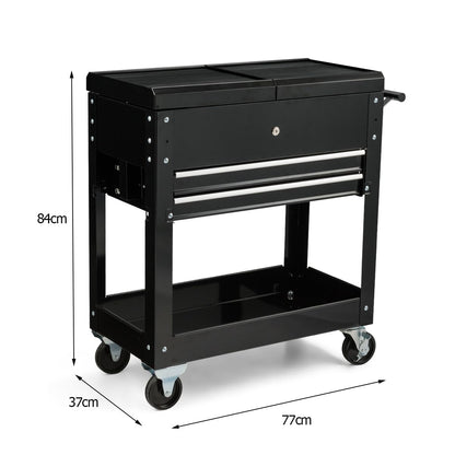 Lockable Rolling Tool Cart with Wheels and Drawers