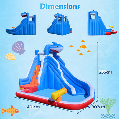 Inflatable Bouncy Castle, Jumper House Water Pool Slide Activity Center with Water Slide