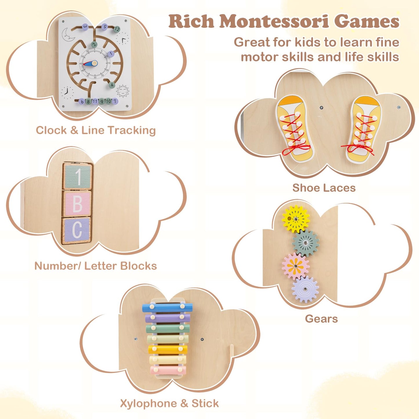 Toddler Step Stool Wooden Kids Standing Tower with Safety Rails