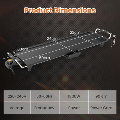 Electric Griddle Extra Large Teppanyaki Grill with Adjustable Temperature