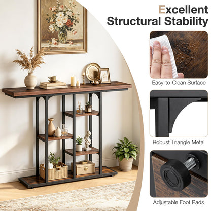 109 cm Console Table with Storage Shelves