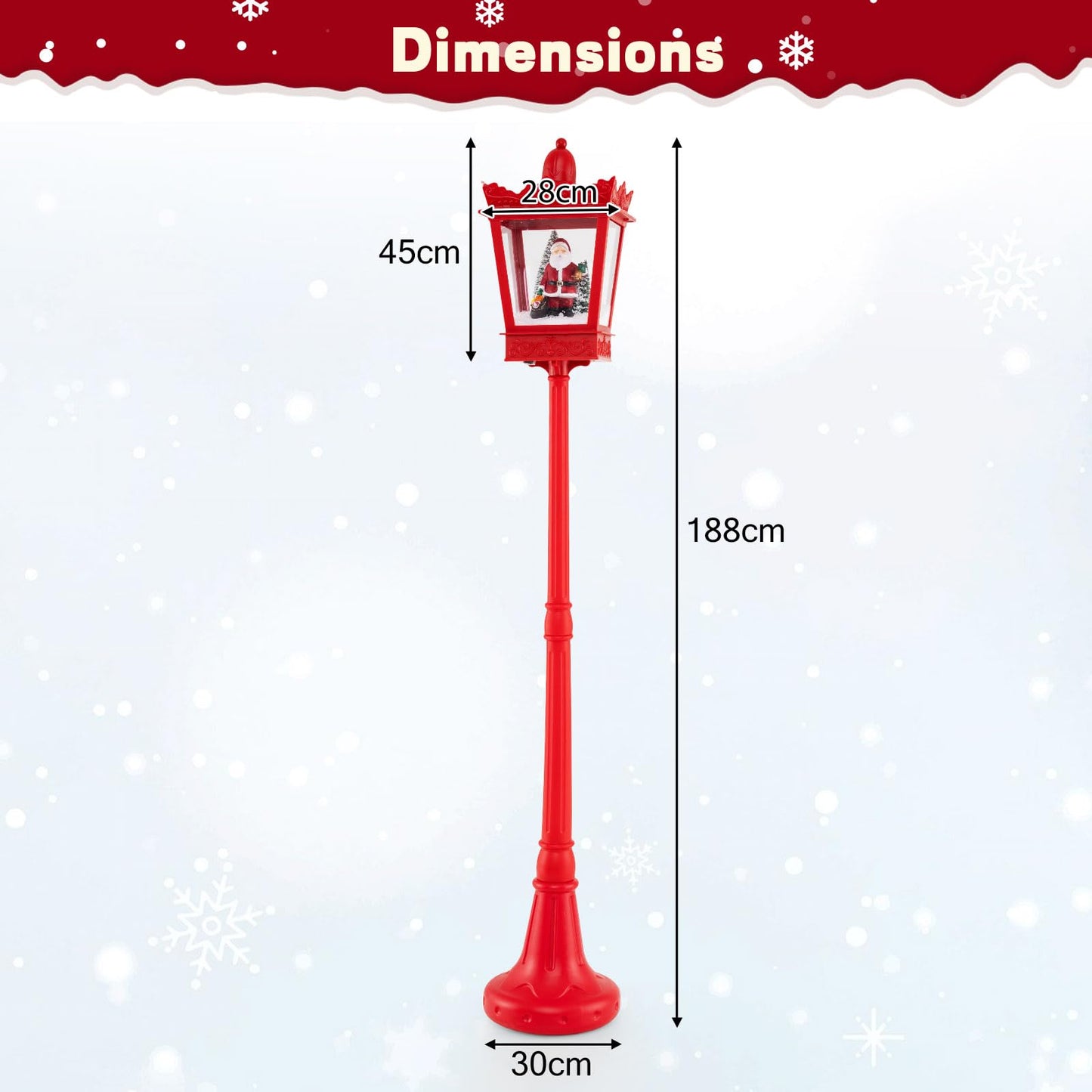 Christmas Street Lamp, Musical Festive Lamp Post with LED Lights