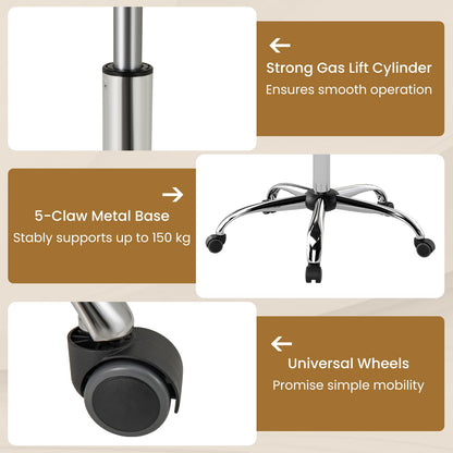 Adjustable Office Chair with Swivel Seat and Universal Wheels