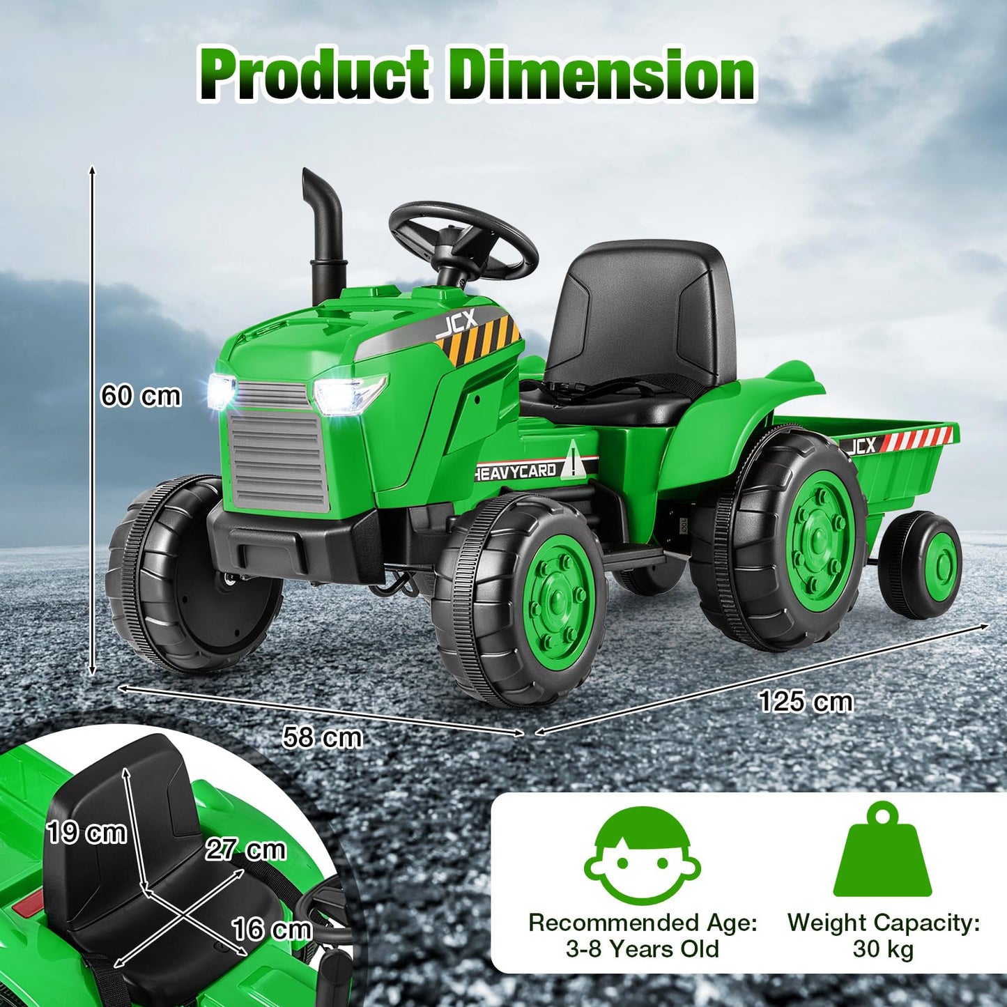 12V Battery Powered Toy Car with Remote Control