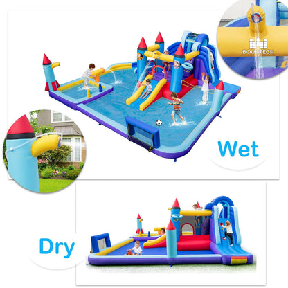 Rocket Theme Inflatable Water Slide Park with 2 Slides