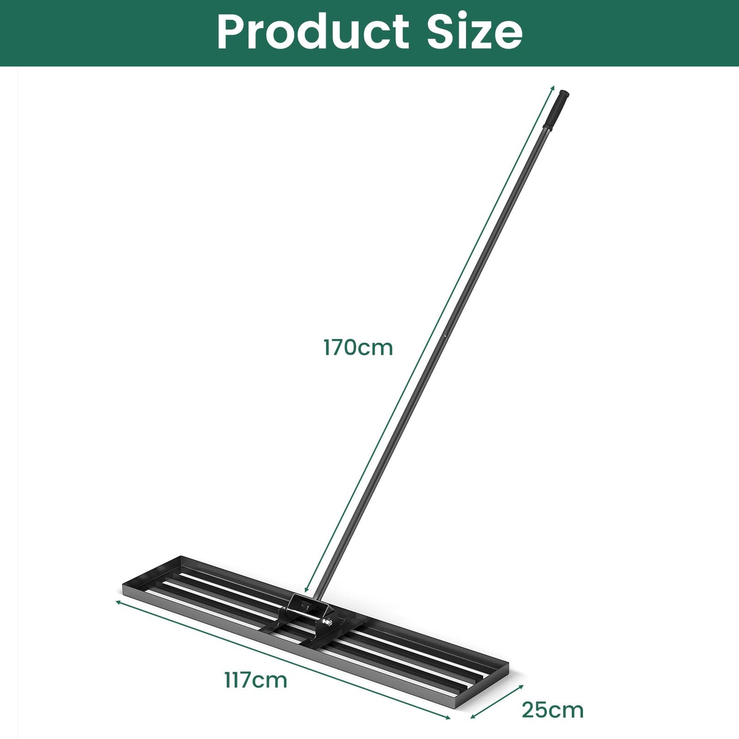 46" x 10” Heavy Duty Lawn Leveler with 77” Ergonomic Handle