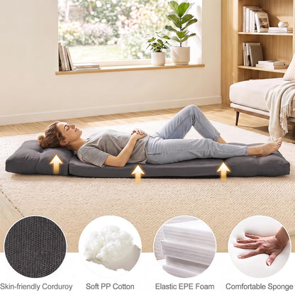 Folding Sofa Chair, 5-Position Adjustable Floor Chair Bed