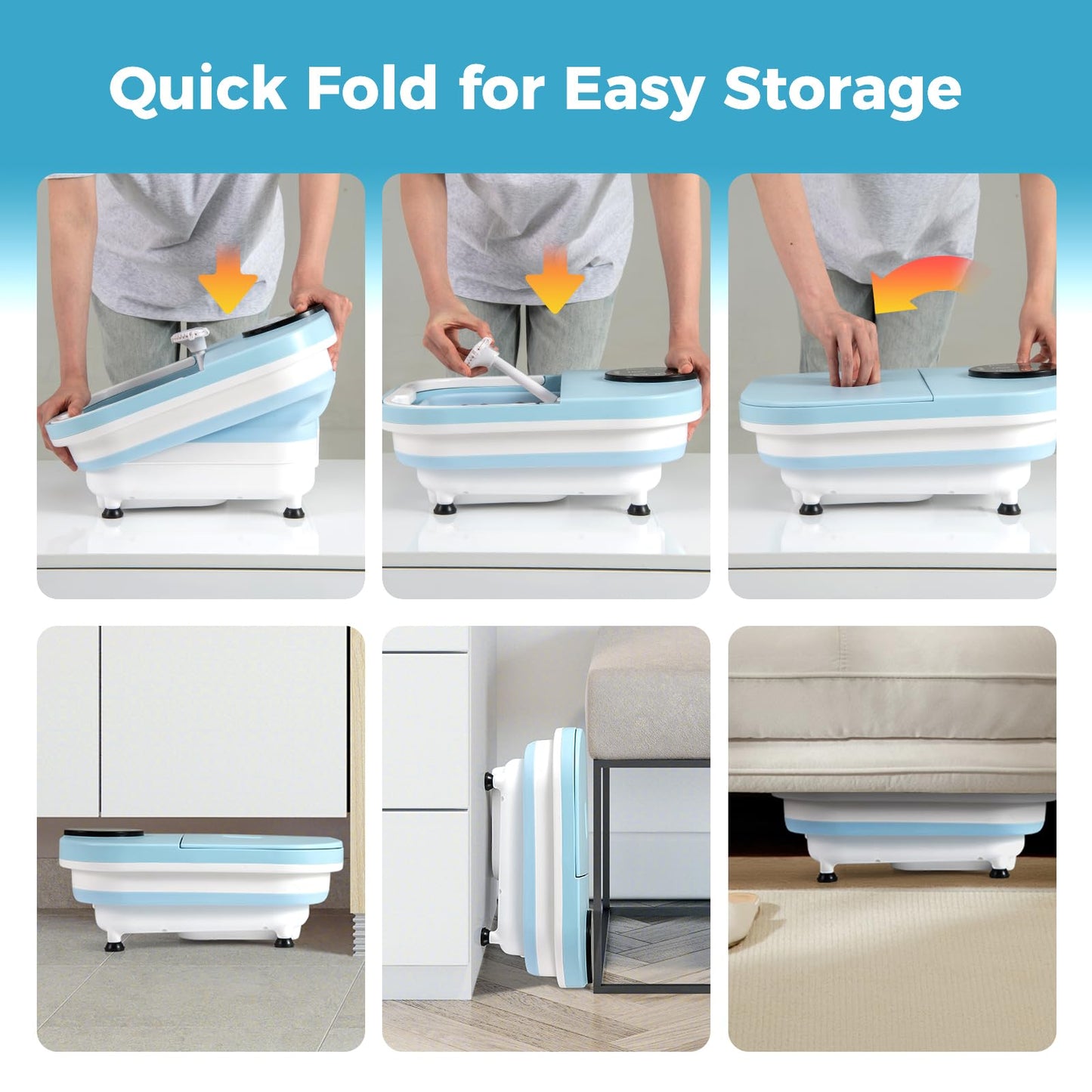 Collapsible Foot Spa Massager Bath Tub with Heat Shower and Timer