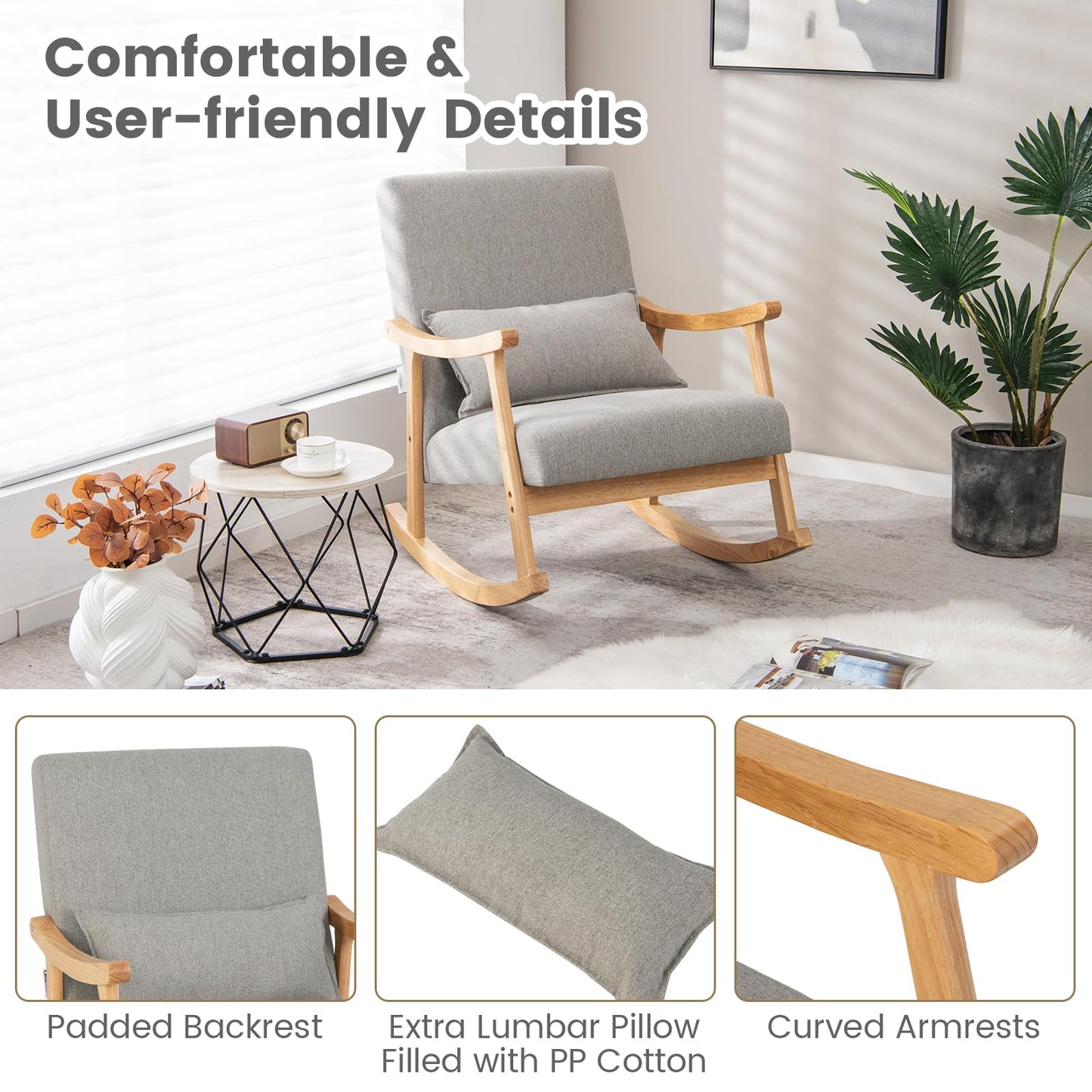 Relax Rocking Chair for Living Room Bedroom Nursery