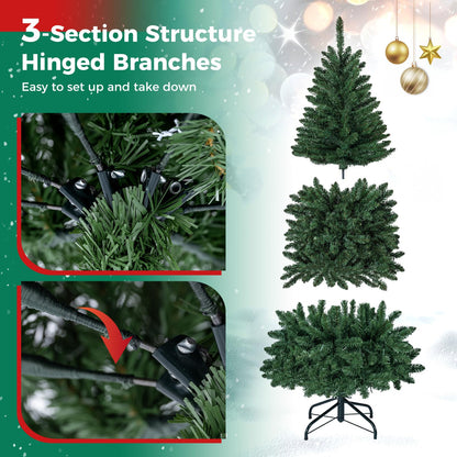 5/6/7FT Pre-lit Christmas Tree, Hinged Xmas Tree