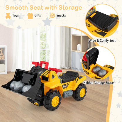 Kids Ride On Bulldozer Toy with Adjustable Bucket and Sound