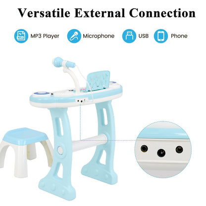 37 Keys Electronic Kids Piano Toy with Detachable Legs and Stool