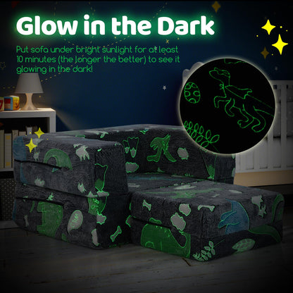 Toddler Play Couch with Machine Washable Cover and High-density Foam Filling