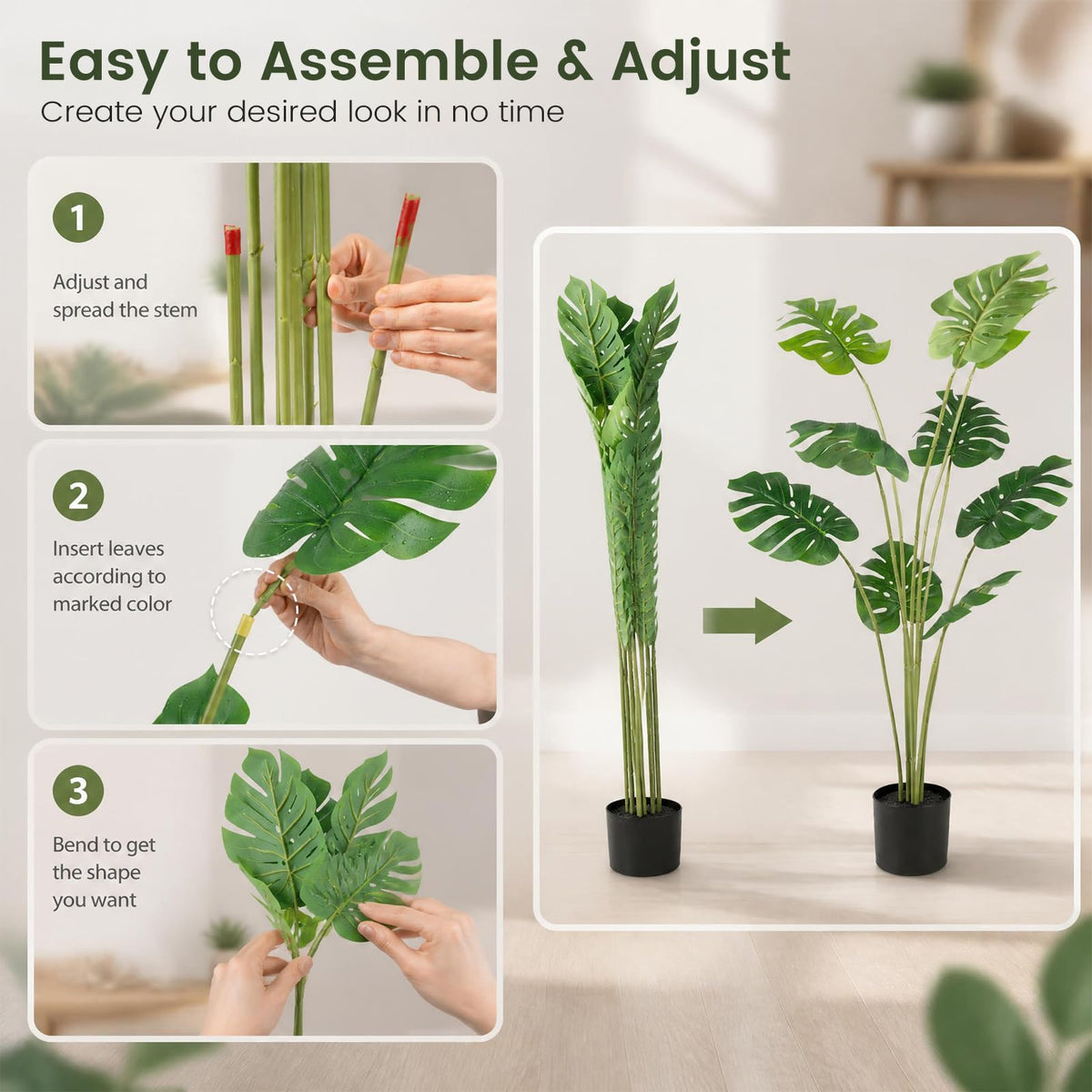 120 cm Artificial Monstera Deliciosa Plant in Pot
