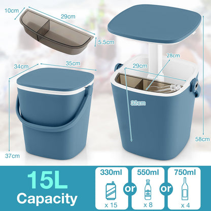 15L Outdoor Cool Bar Table with Lift Top Lid