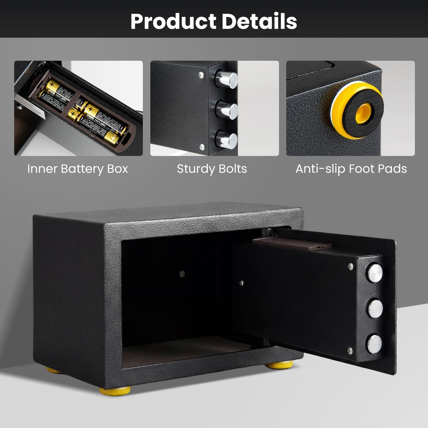 Security Safe Box, Electronic Safety Cabinet with Digital Keypad