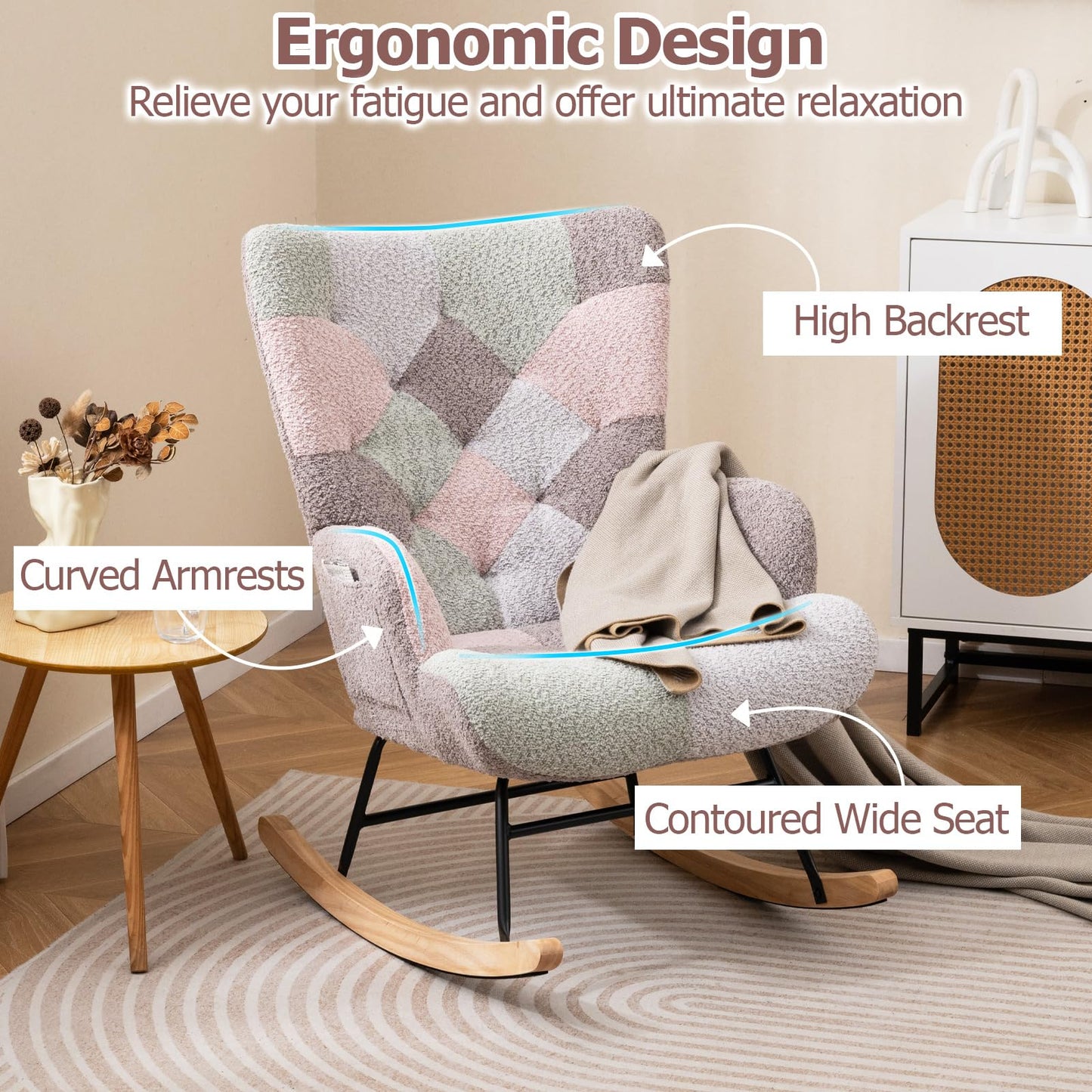 Relax Rocking Chair for Nursery Living Room Bedroom