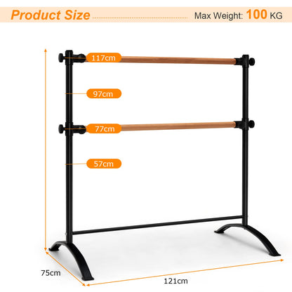 4 Feet Freestanding Ballet Barre with Height Adjustable