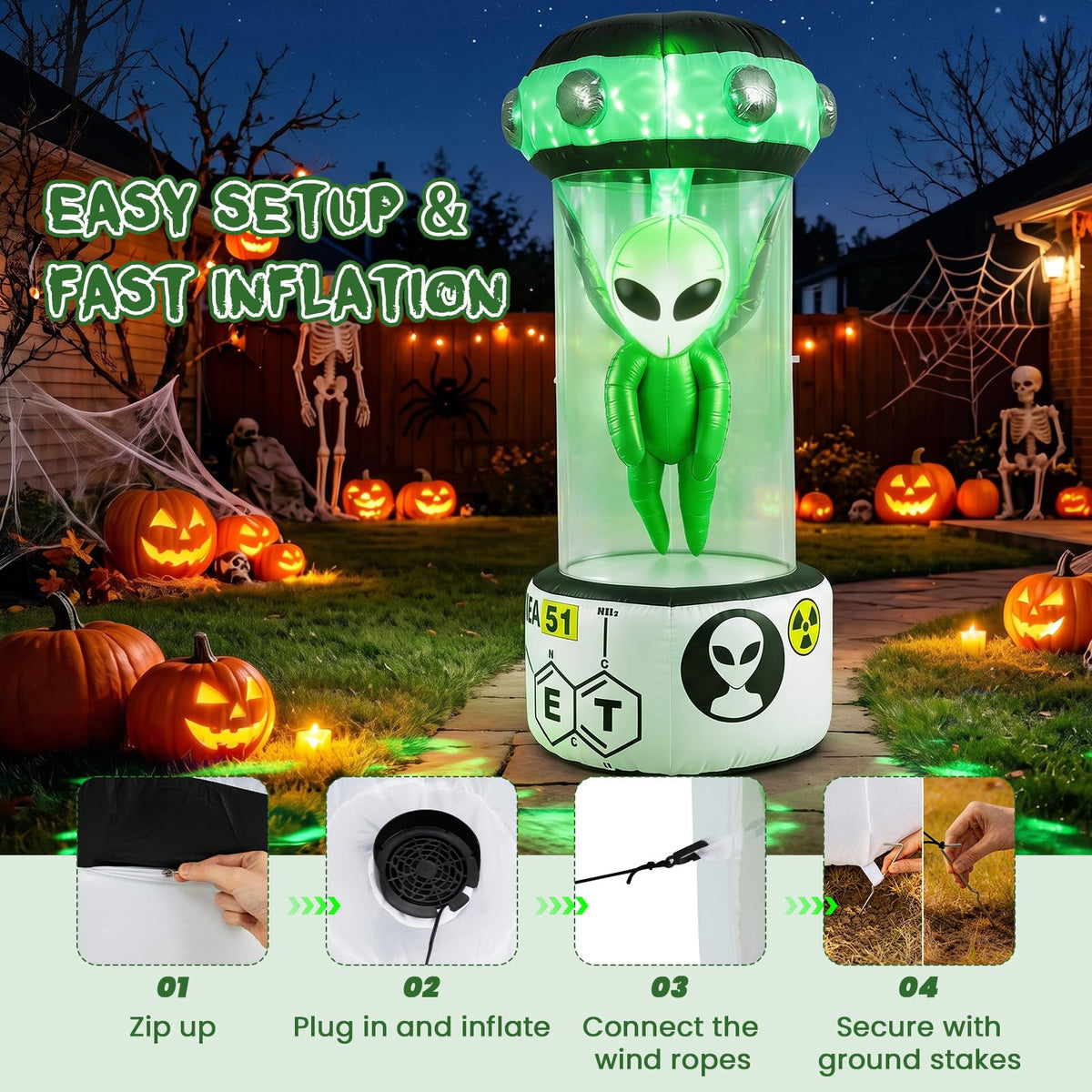7.4 FT/225 CM Halloween Inflatable Alien