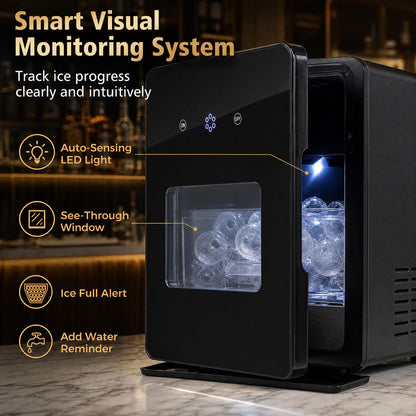 5 cm Ice Ball Maker with Self-Cleaning for Whiskey Cocktail Home Bar