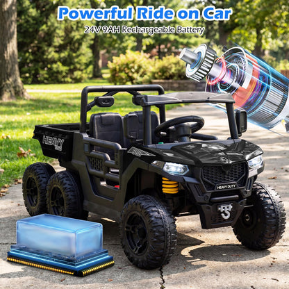 24V Ride on Dump Truck with Electric Dump Bed 4WD with Remote and Music