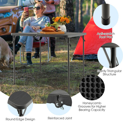 Portable Plastic Dining Camping Trestle Table for Indoor Outdoor Use