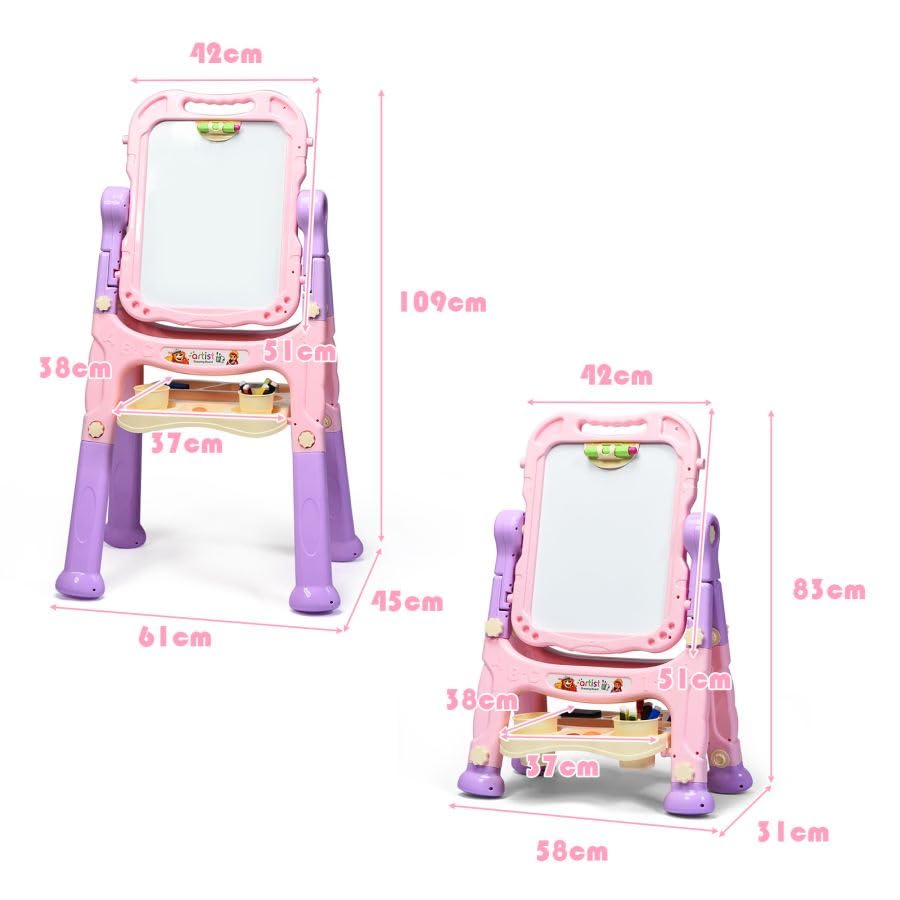 Kid's Double Sided Boards Easel Magnetic Painting Art